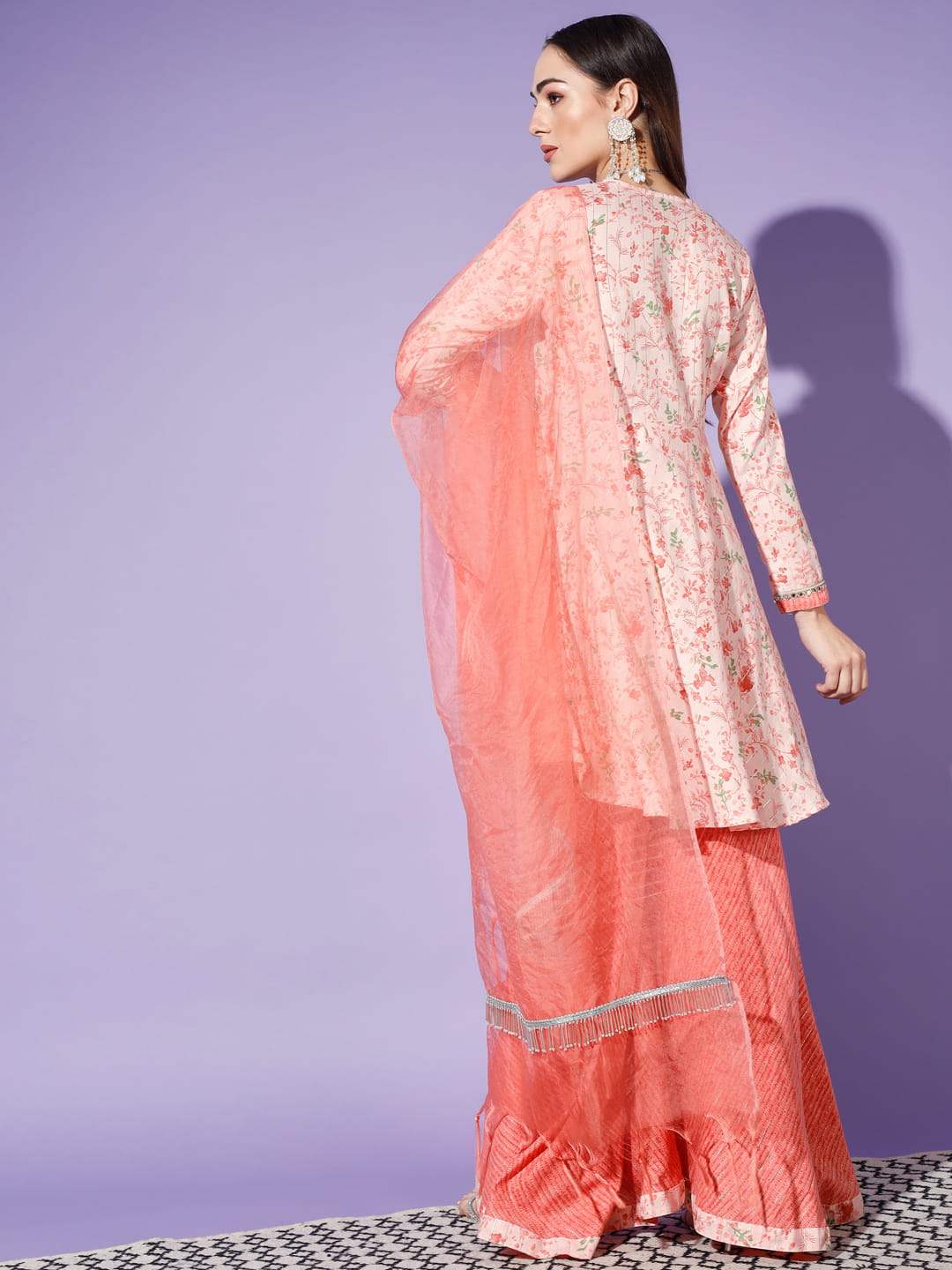 Peachy Perfection: An Orange 3-Piece Suit | Hues of India