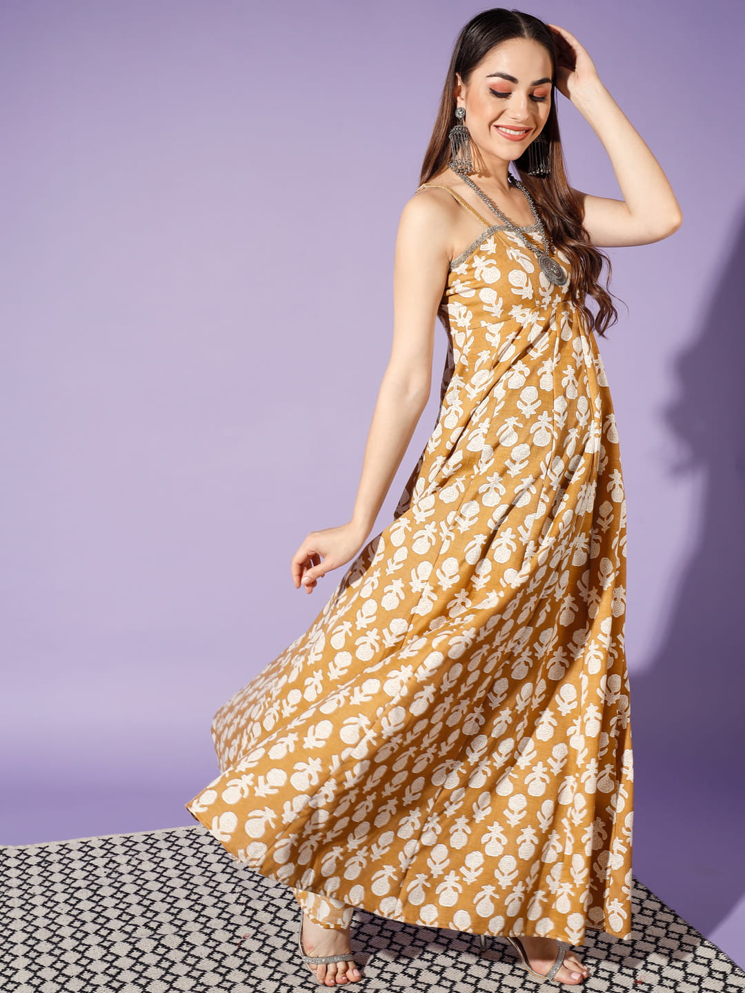 Mustard Magic: A Kurti with Organza Dupatta | Hues of India