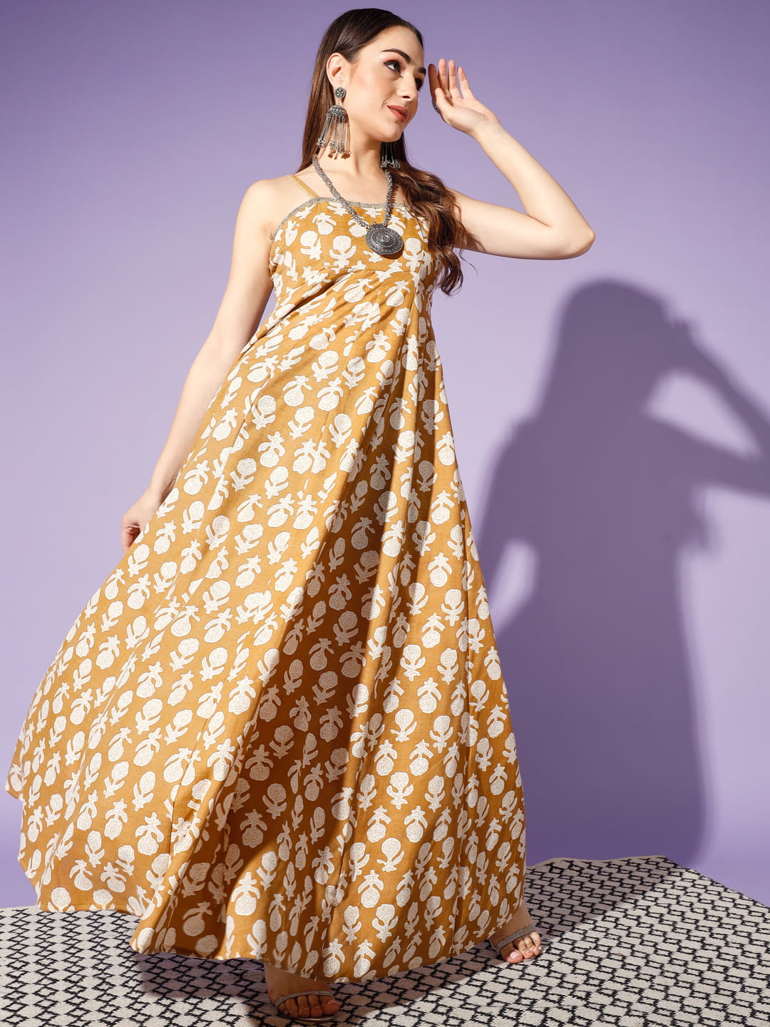 Mustard Magic: A Kurti with Organza Dupatta | Hues of India