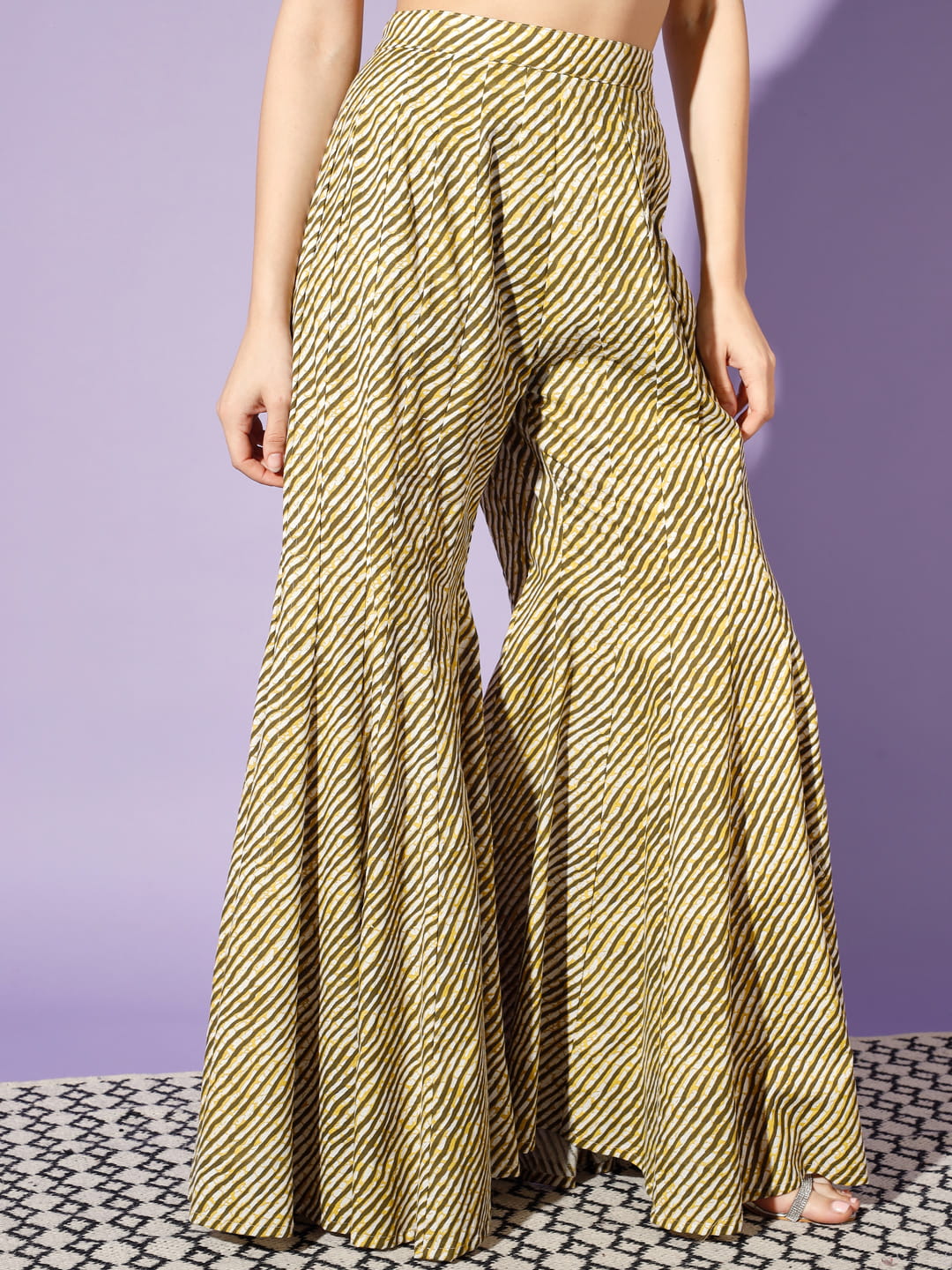 Golden Glow: A Yellow Printed 3 Piece Suit | Hues of India