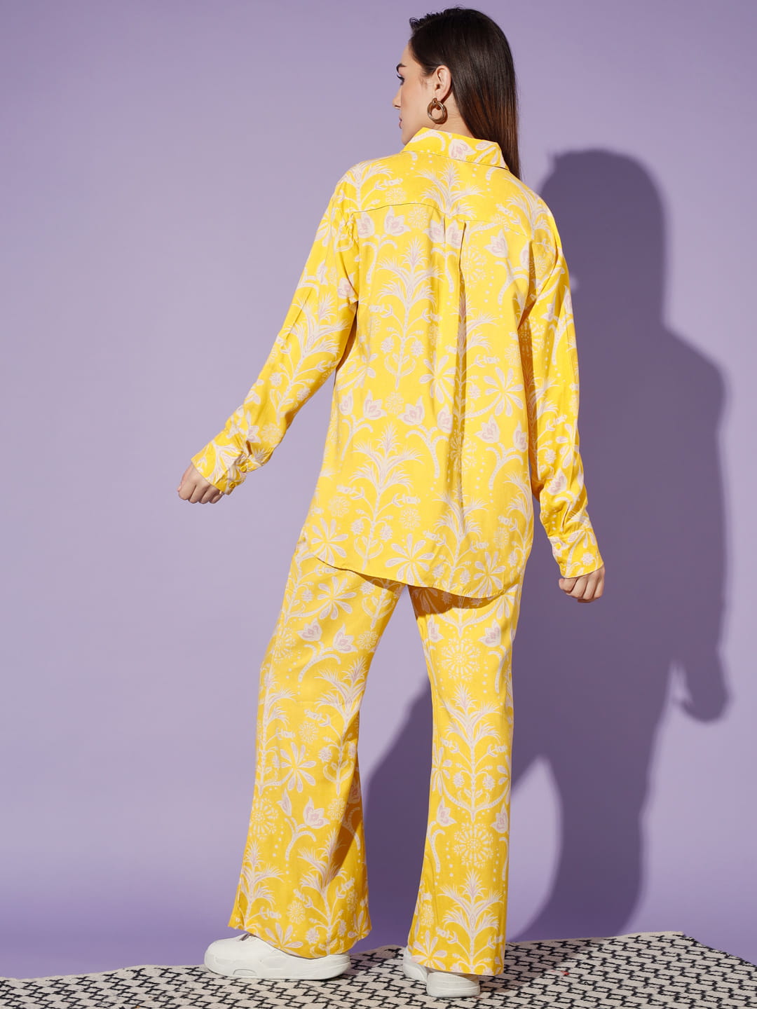 Sunflower Dreams: A Rayon Co-ord Set in Yellow | Hues of India