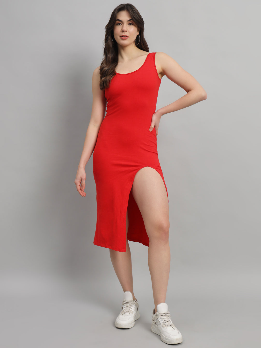 SCORPIUS Bodycon Cotton Midi Dress