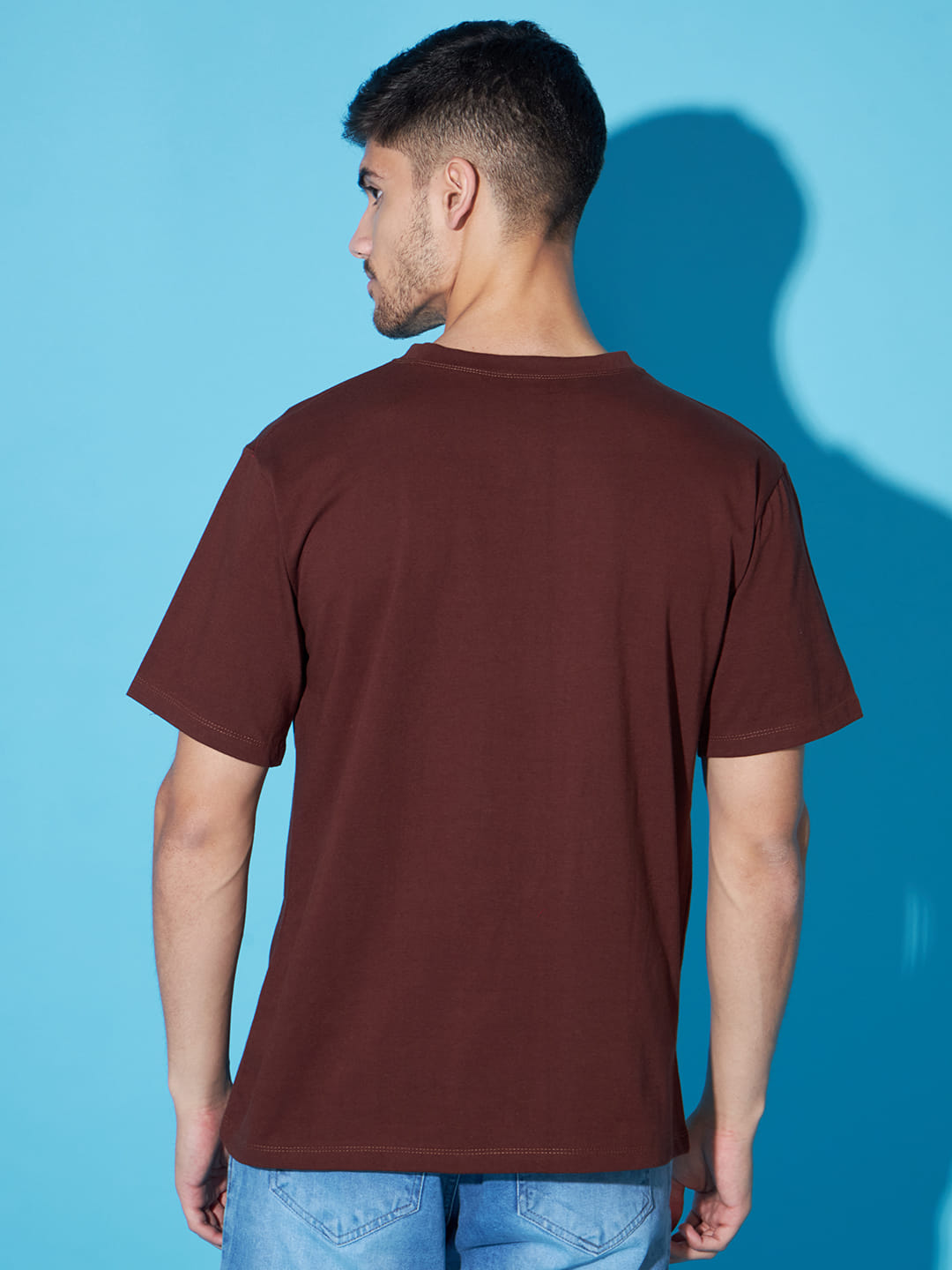 Earthly Elegance: Brown Printed T-Shirt