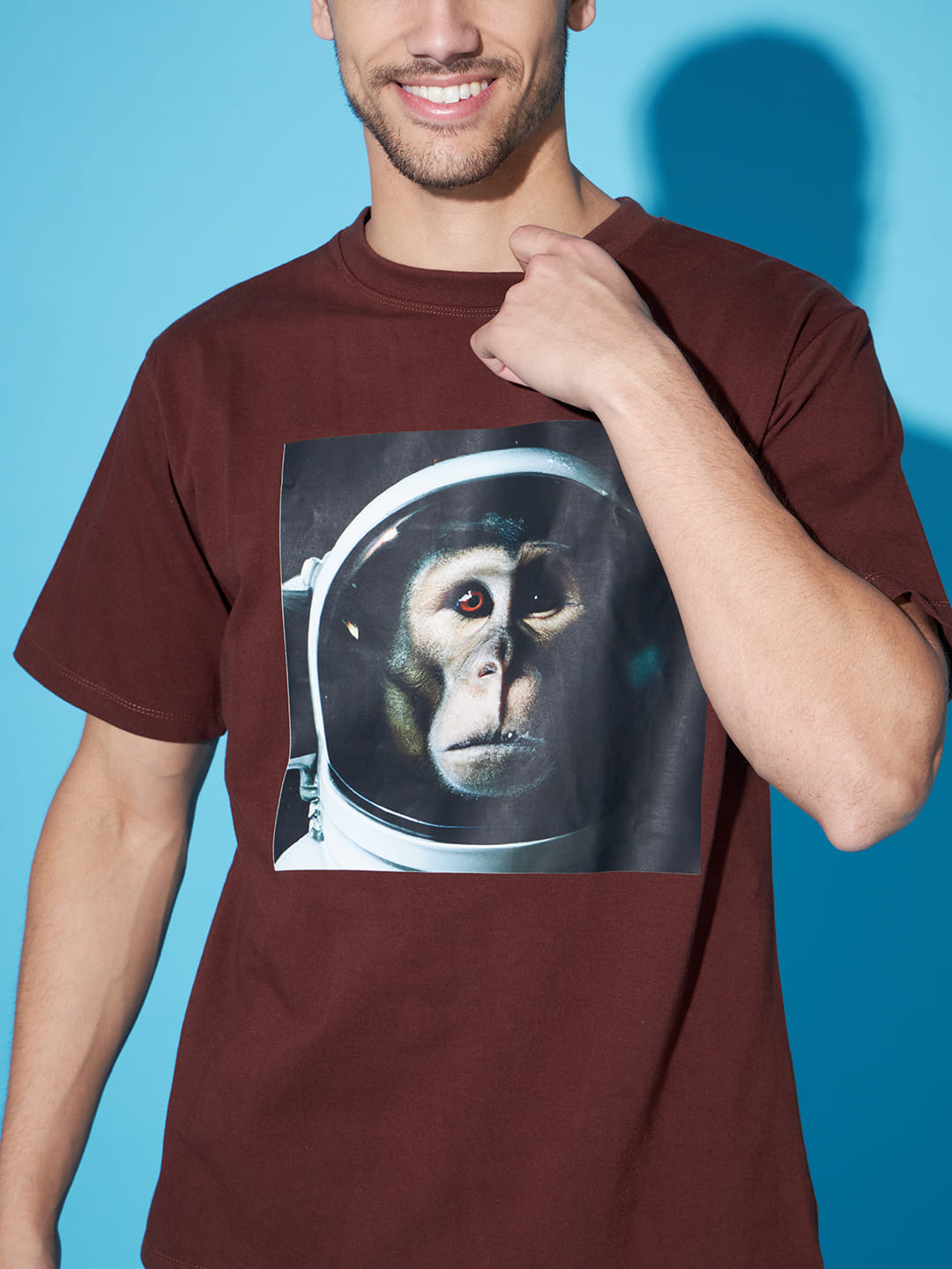 Earthly Elegance: Brown Printed T-Shirt