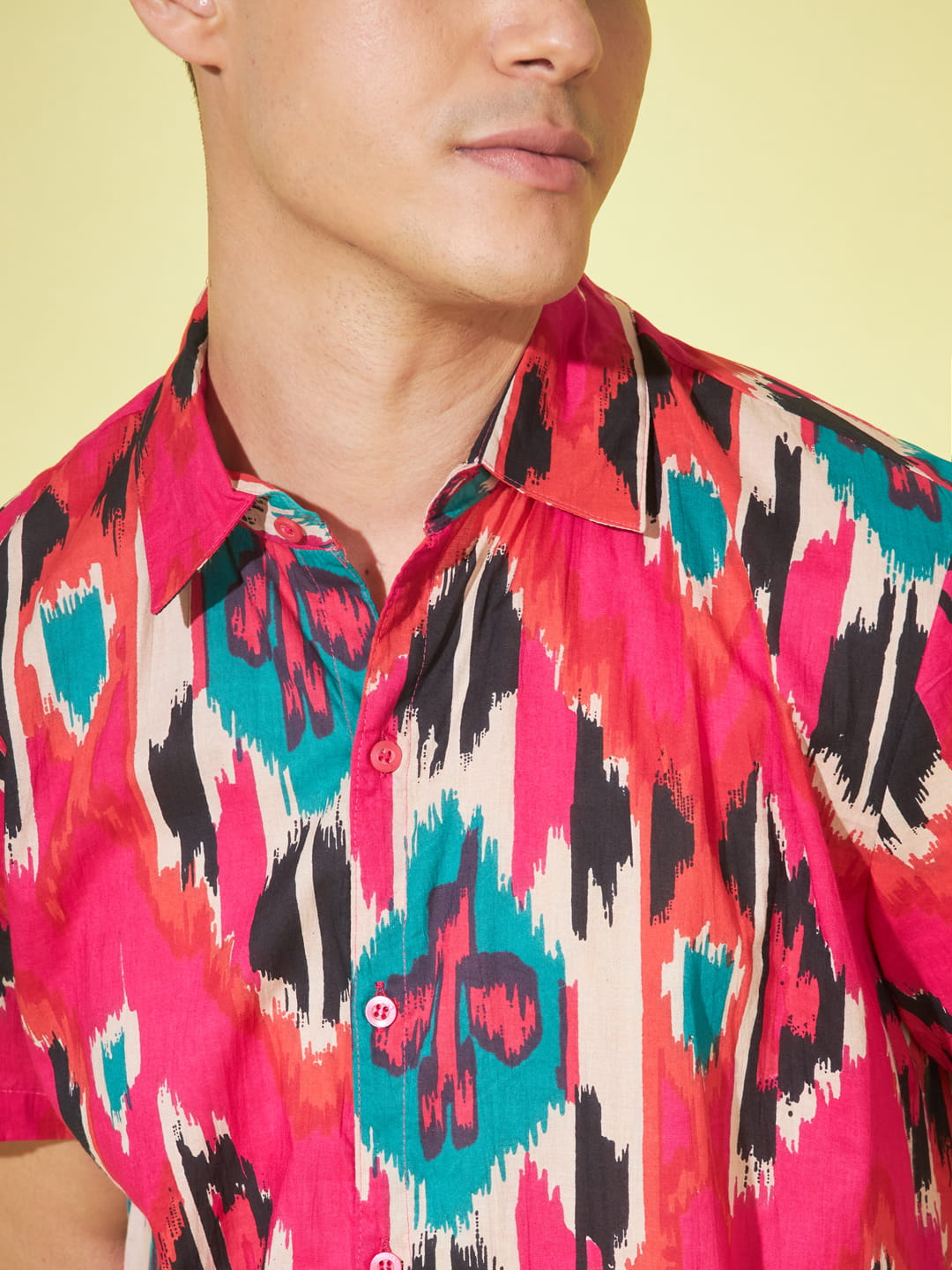 Subtle Charisma: Men's Pink Printed Half Sleeve Shirt