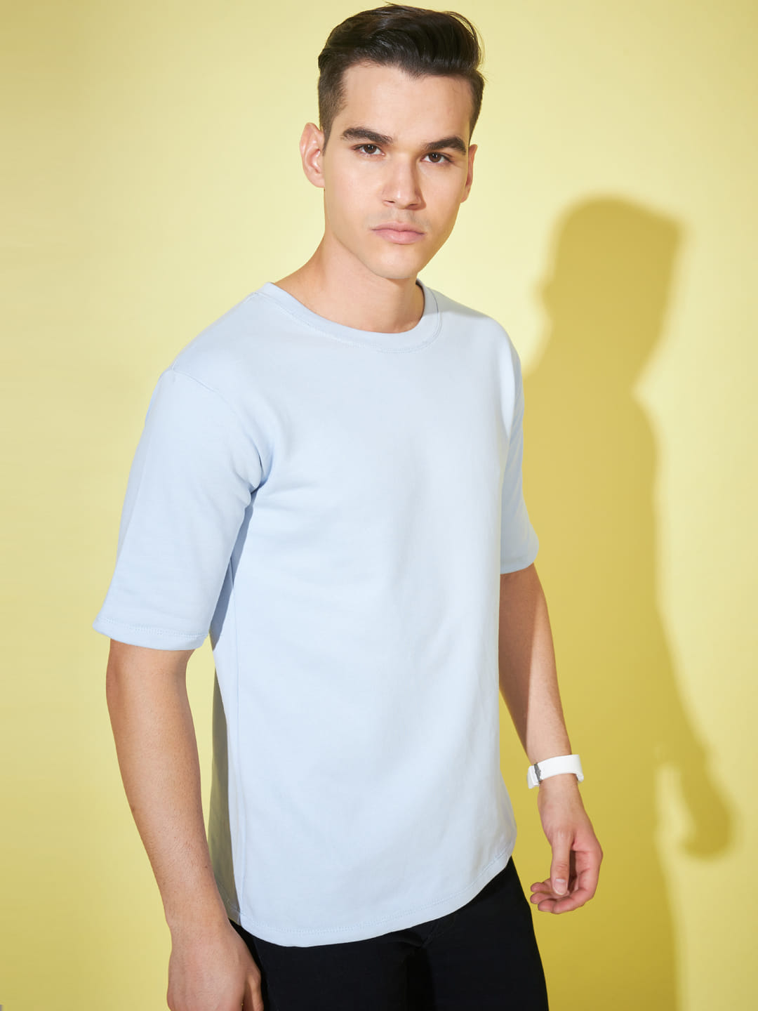 Serene Simplicity: Plain Light Blue Men's T-Shirt