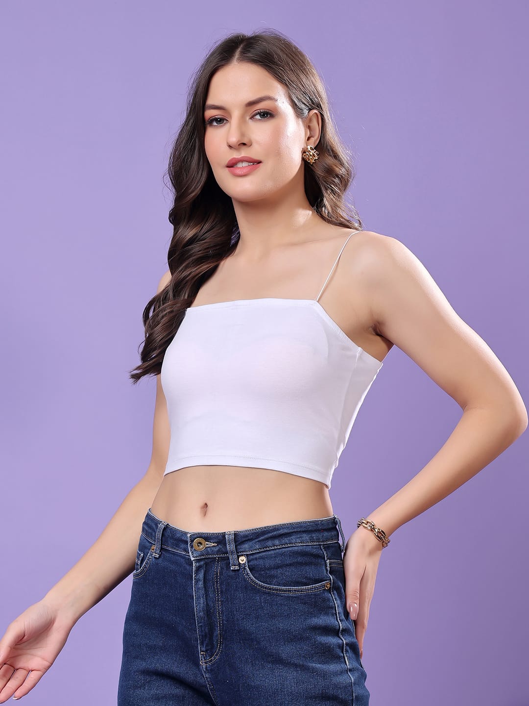 Cation Women Cotton Tank Crop Top