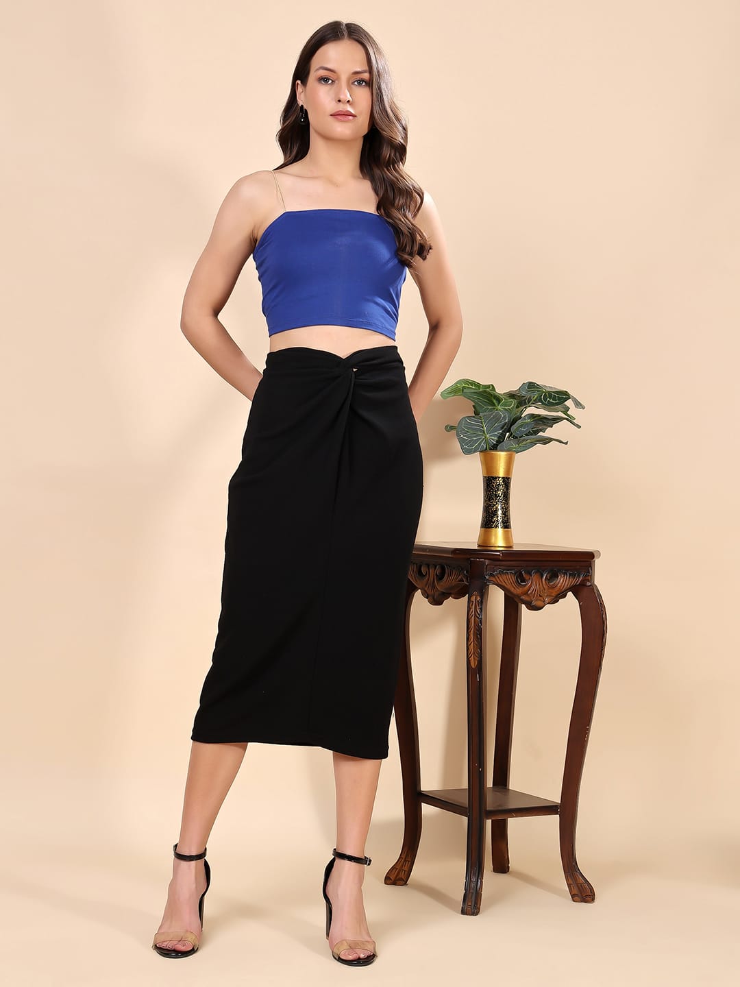 Cation Women Shoulder Straps Cotton Tank Crop Top