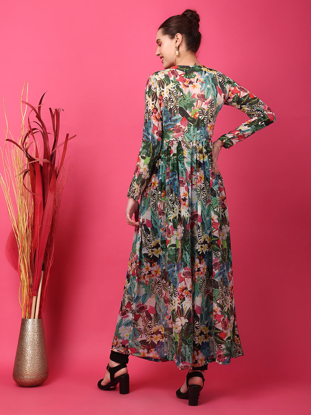 Tropical Printed Chiffon Tunic