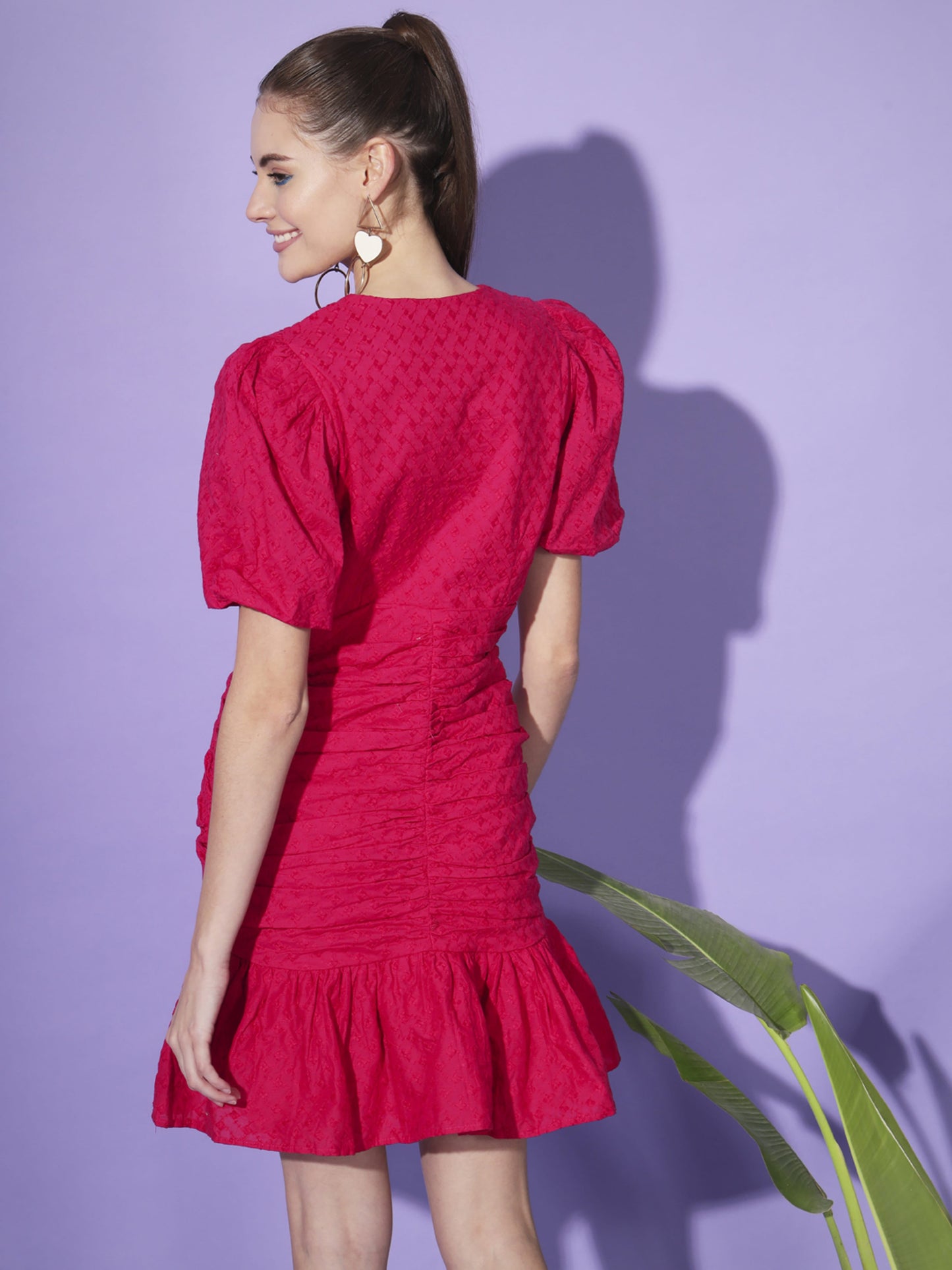 Majestic Magenta: Women's Solid Dress