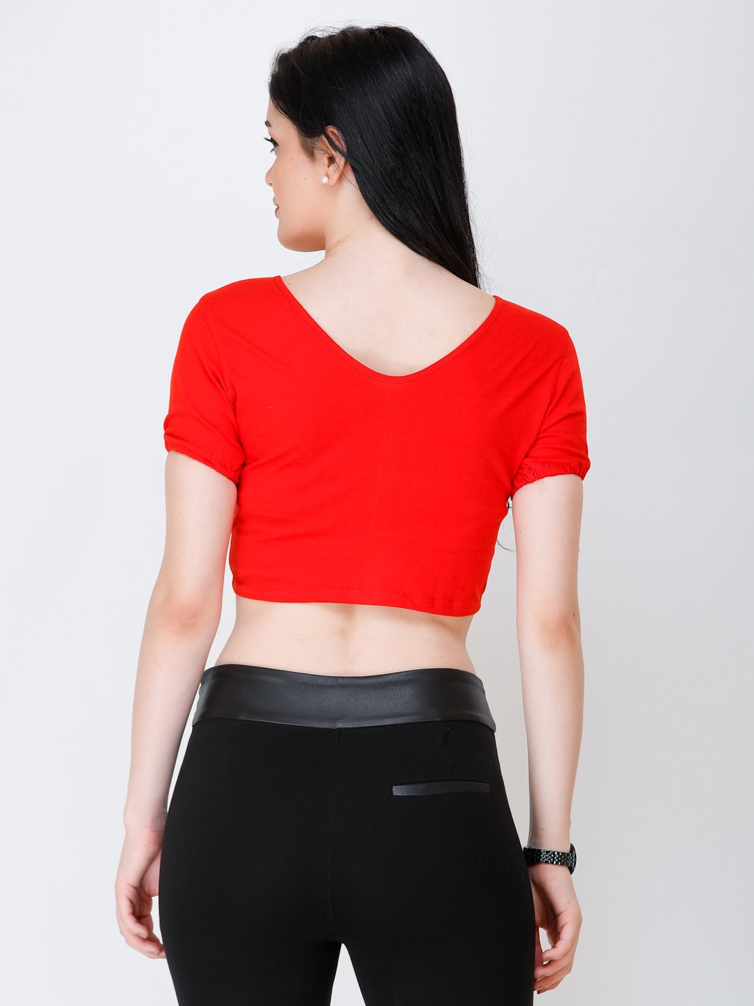 SCORPIUS Red styled front crop top