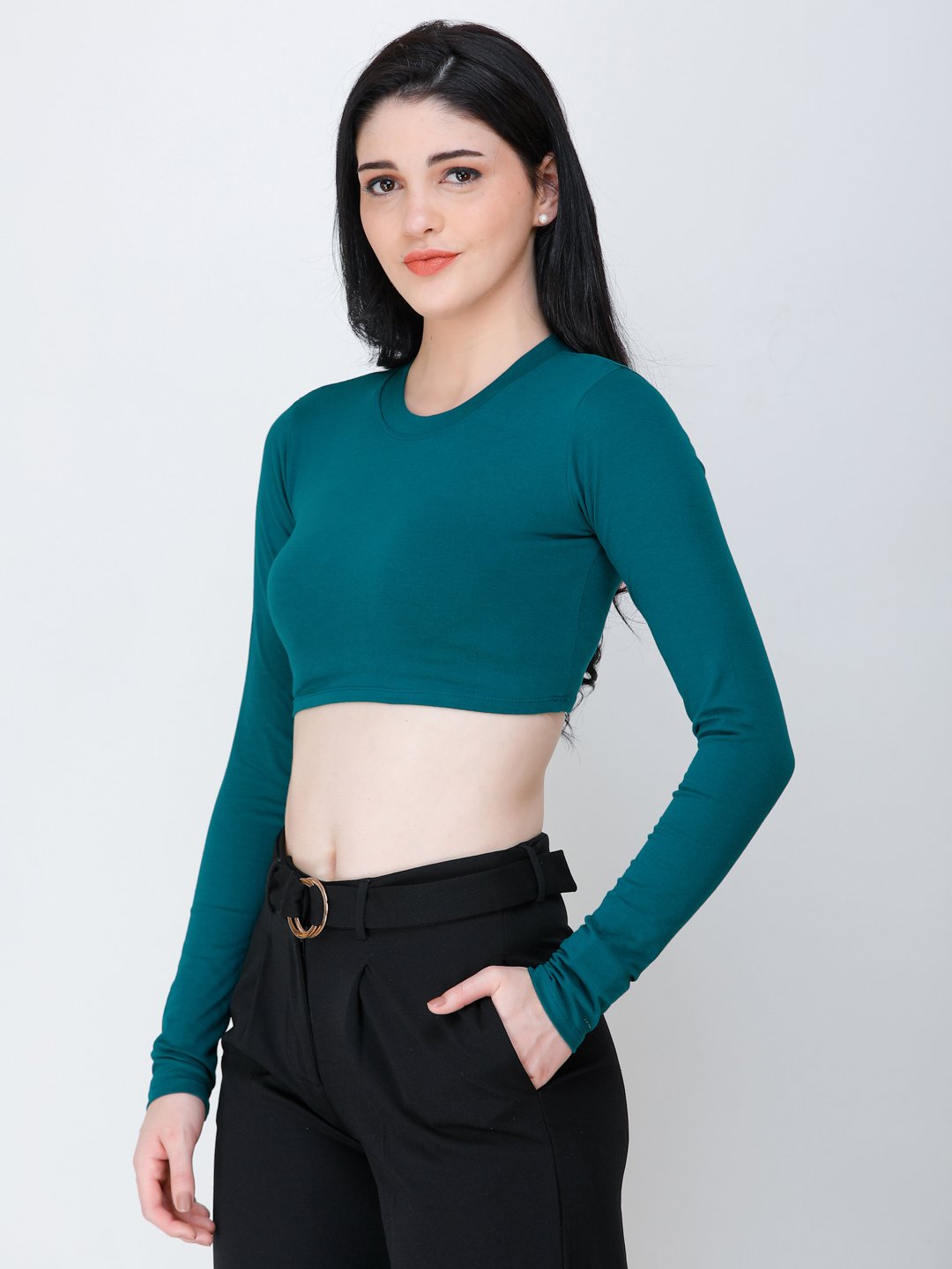 SCORPIUS Teal crop top