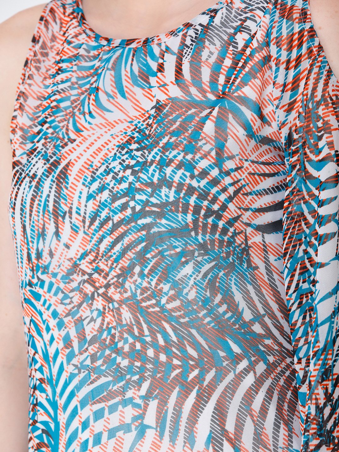 SCORPIUS one shoulder printed top