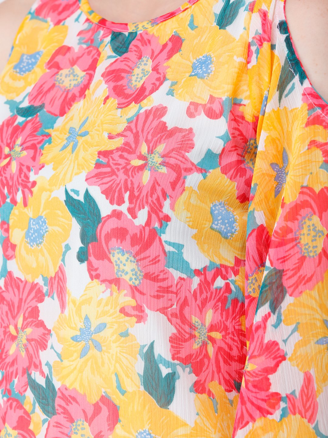 SCORPIUS one shoulder floral top