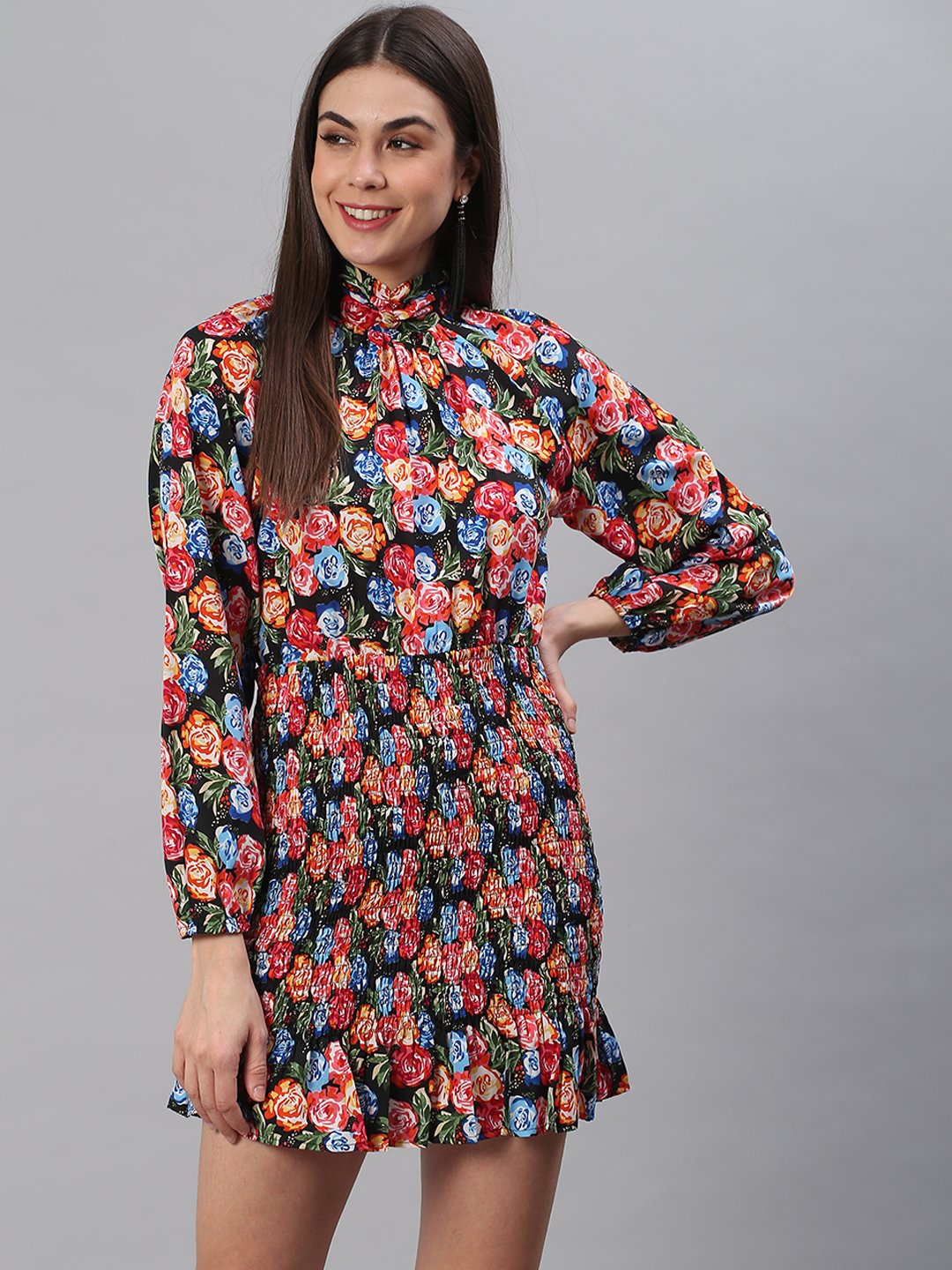 Floral Black Dress