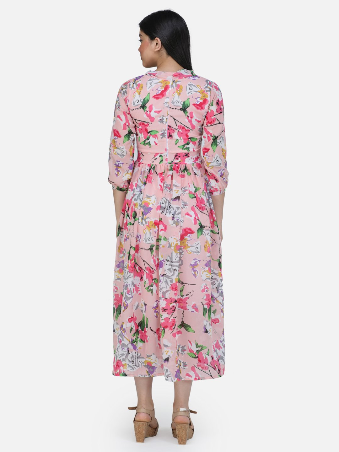 SCORPIUS PINK printed Midi dress