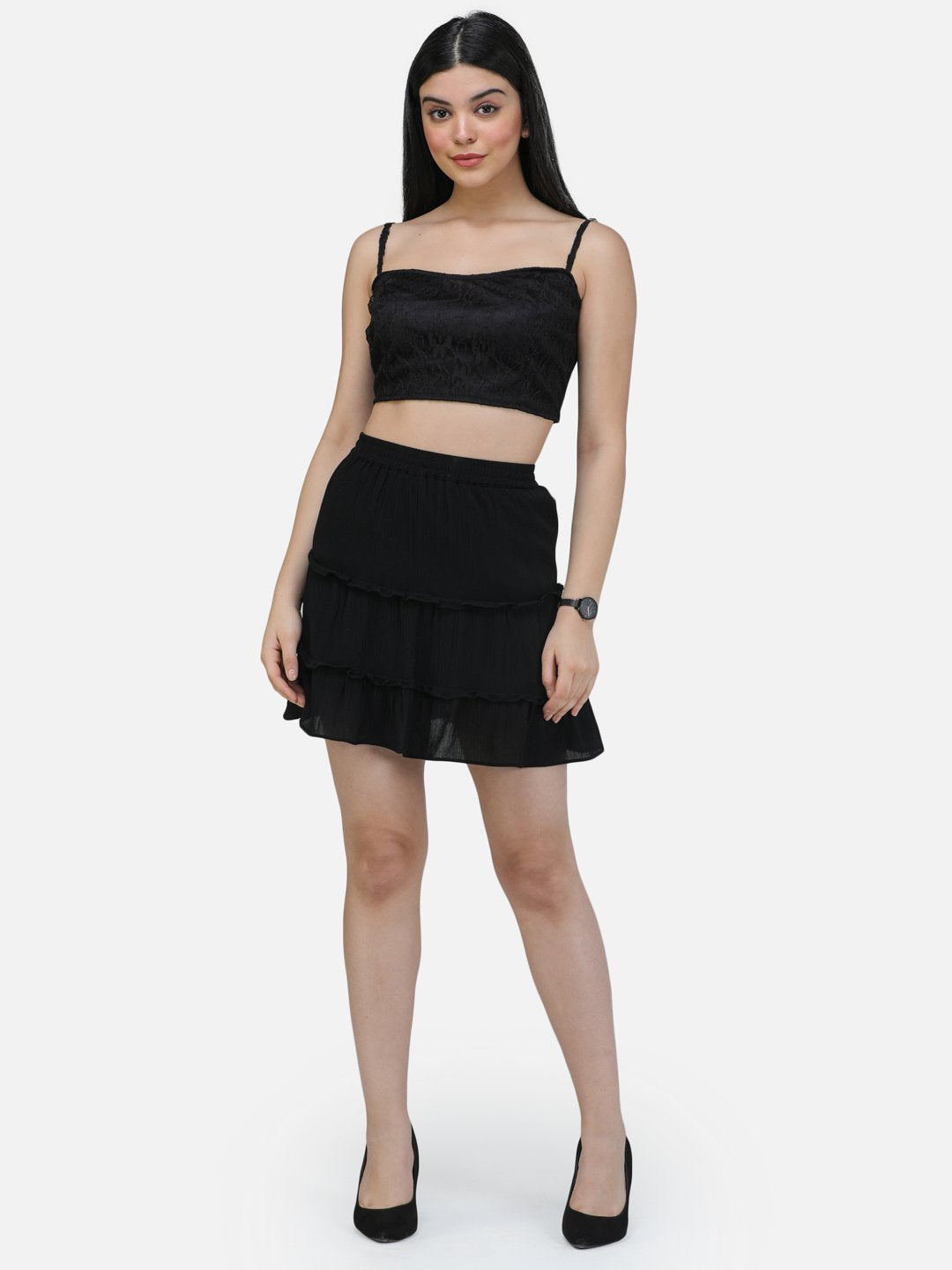 SCORPIUS BLACK NET CROP TOP