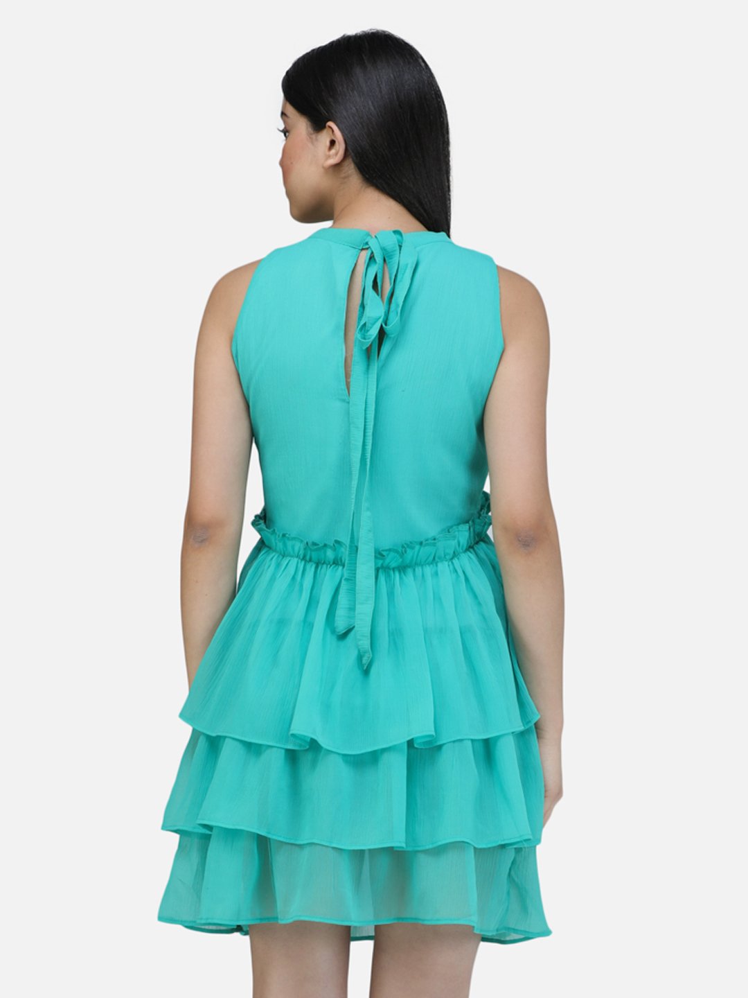 SCORPIUS Cutsleeve Frilled Dress