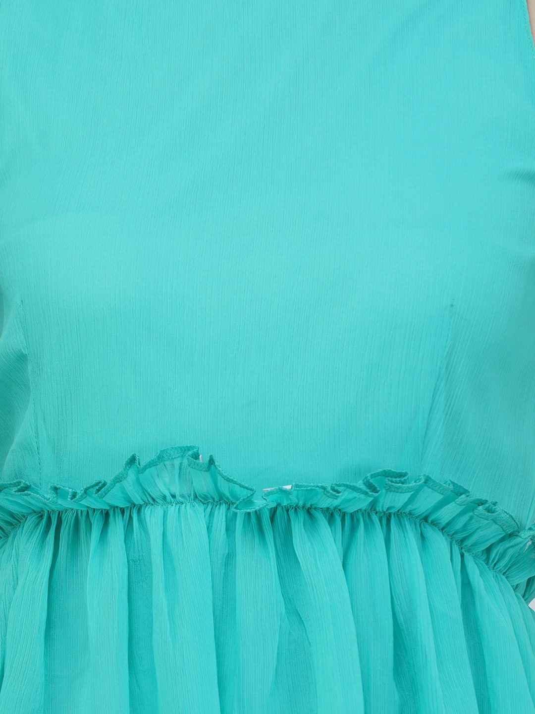 SCORPIUS Cutsleeve Frilled Dress
