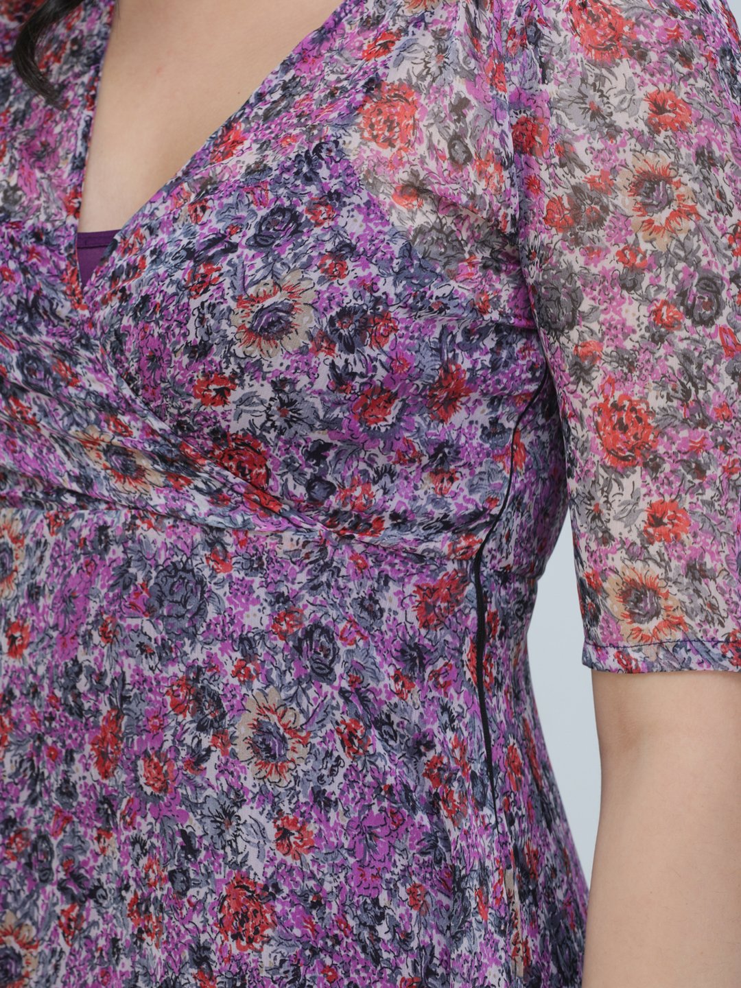 SCORPIUS Purple Printed Mini dress