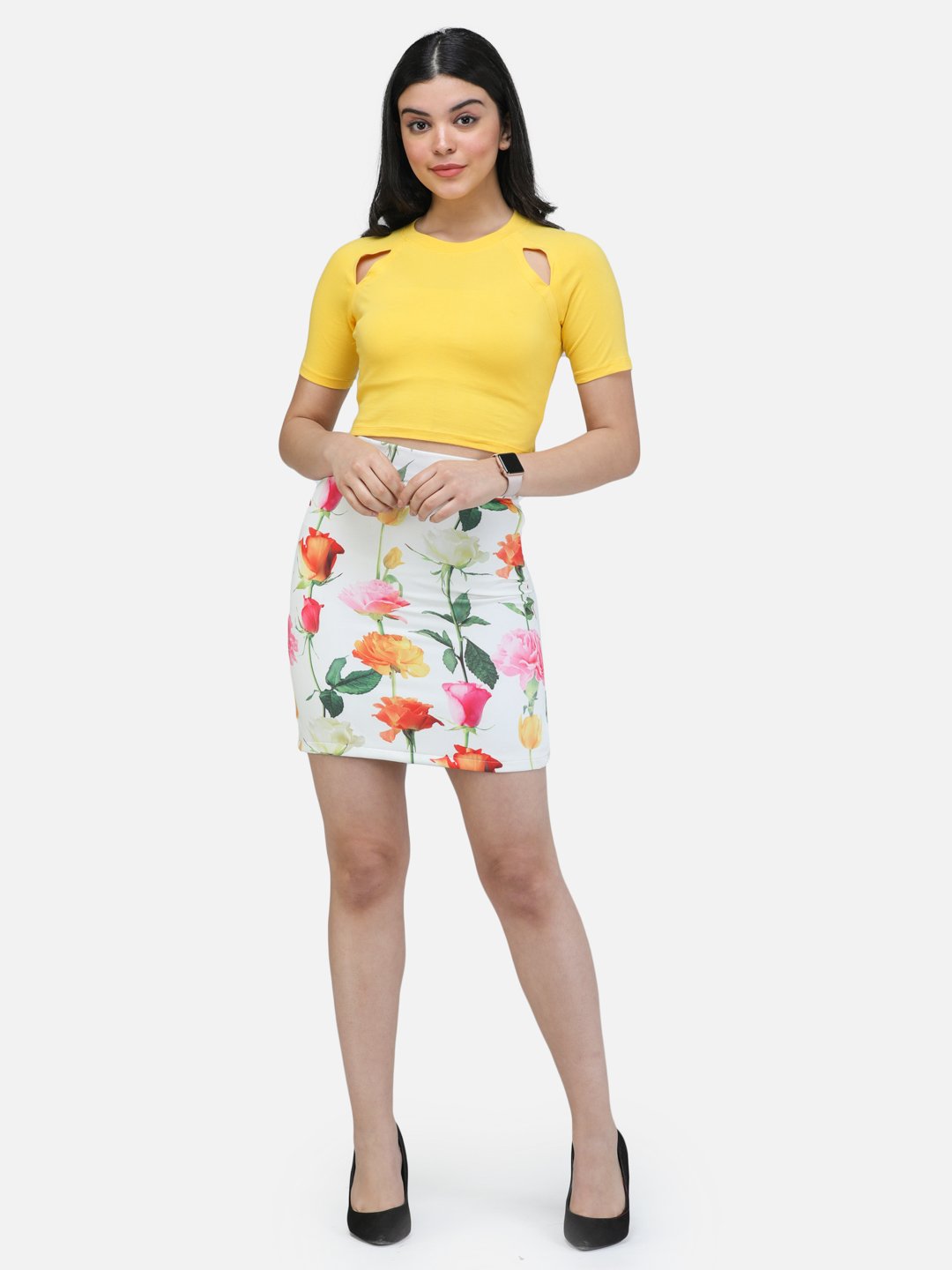 SCORPIUS CORAL FRONT CUTS CROP TOP