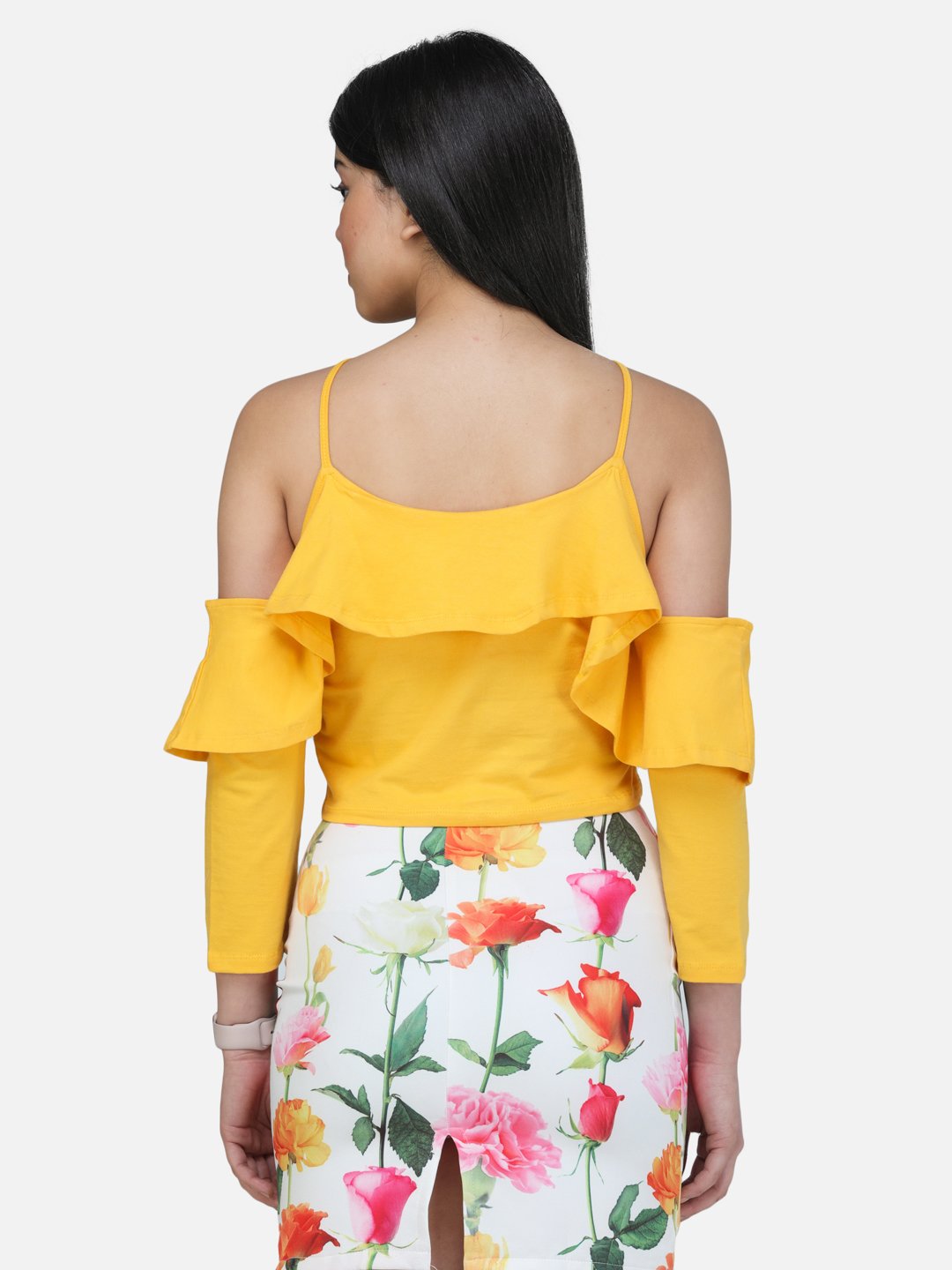 SCORPIUS YELLOW STRAPY CROP TOP