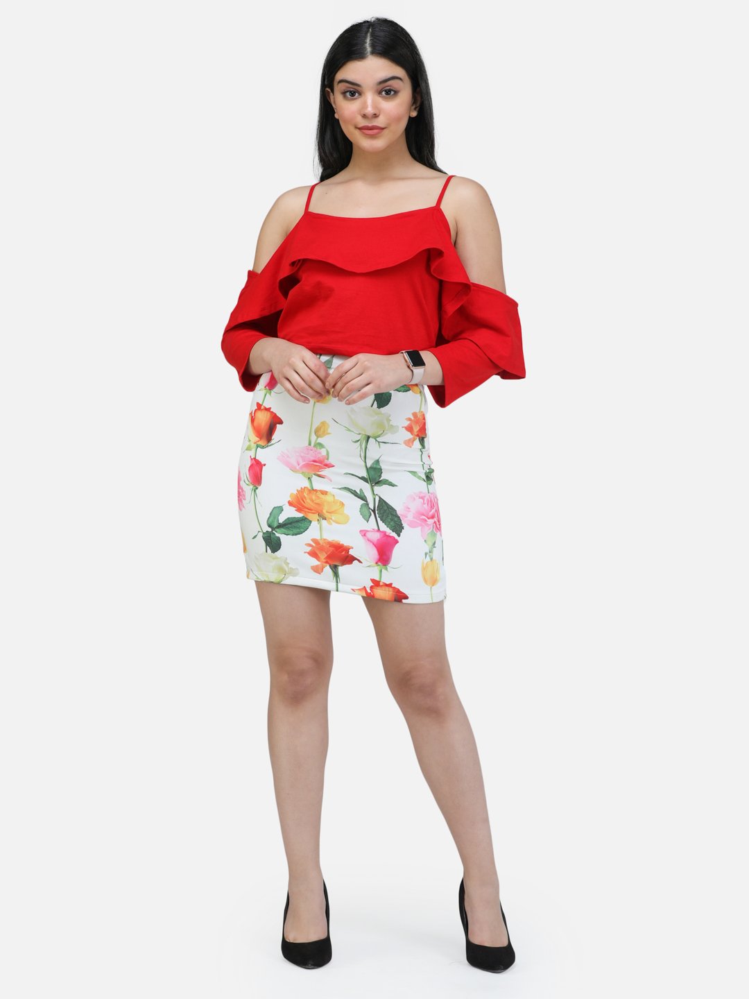 SCORPIUS RED STRAPY CROP TOP