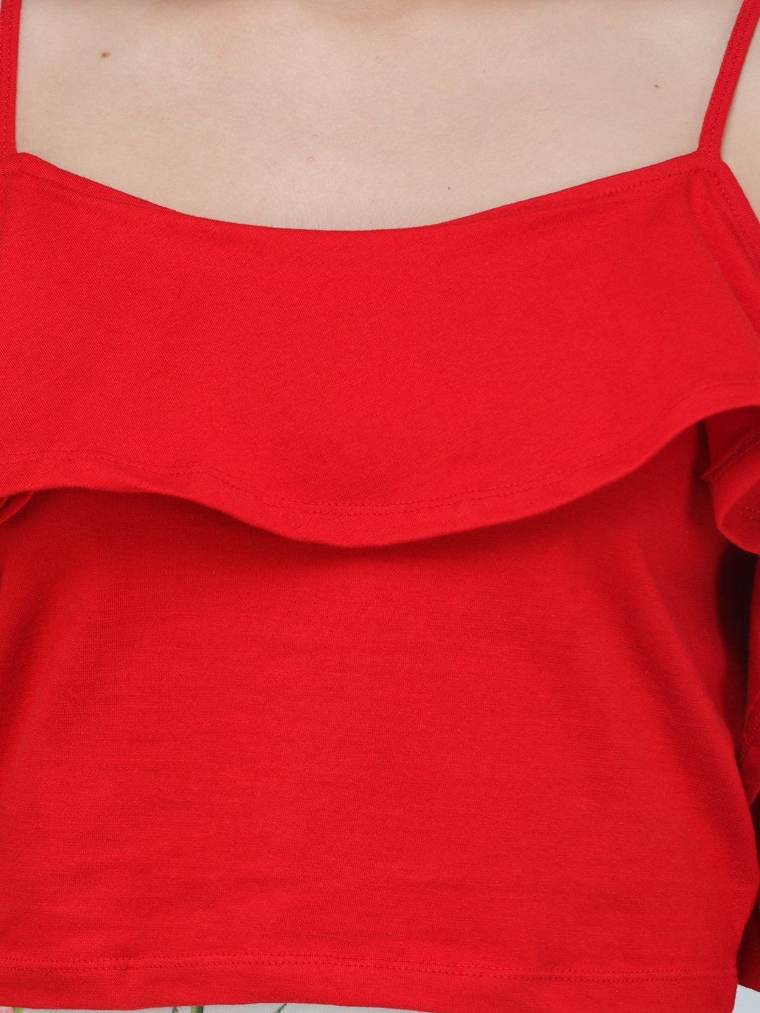 SCORPIUS RED STRAPY CROP TOP