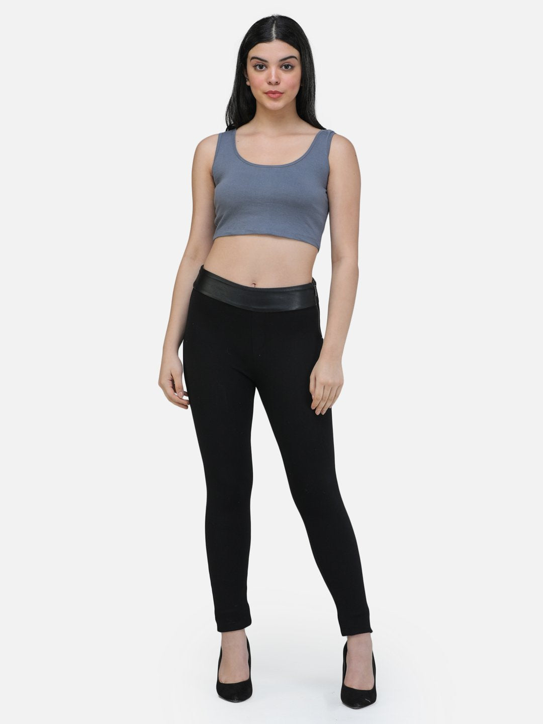 SCORPIUS GREY CUTSLEEVE CROP TOP