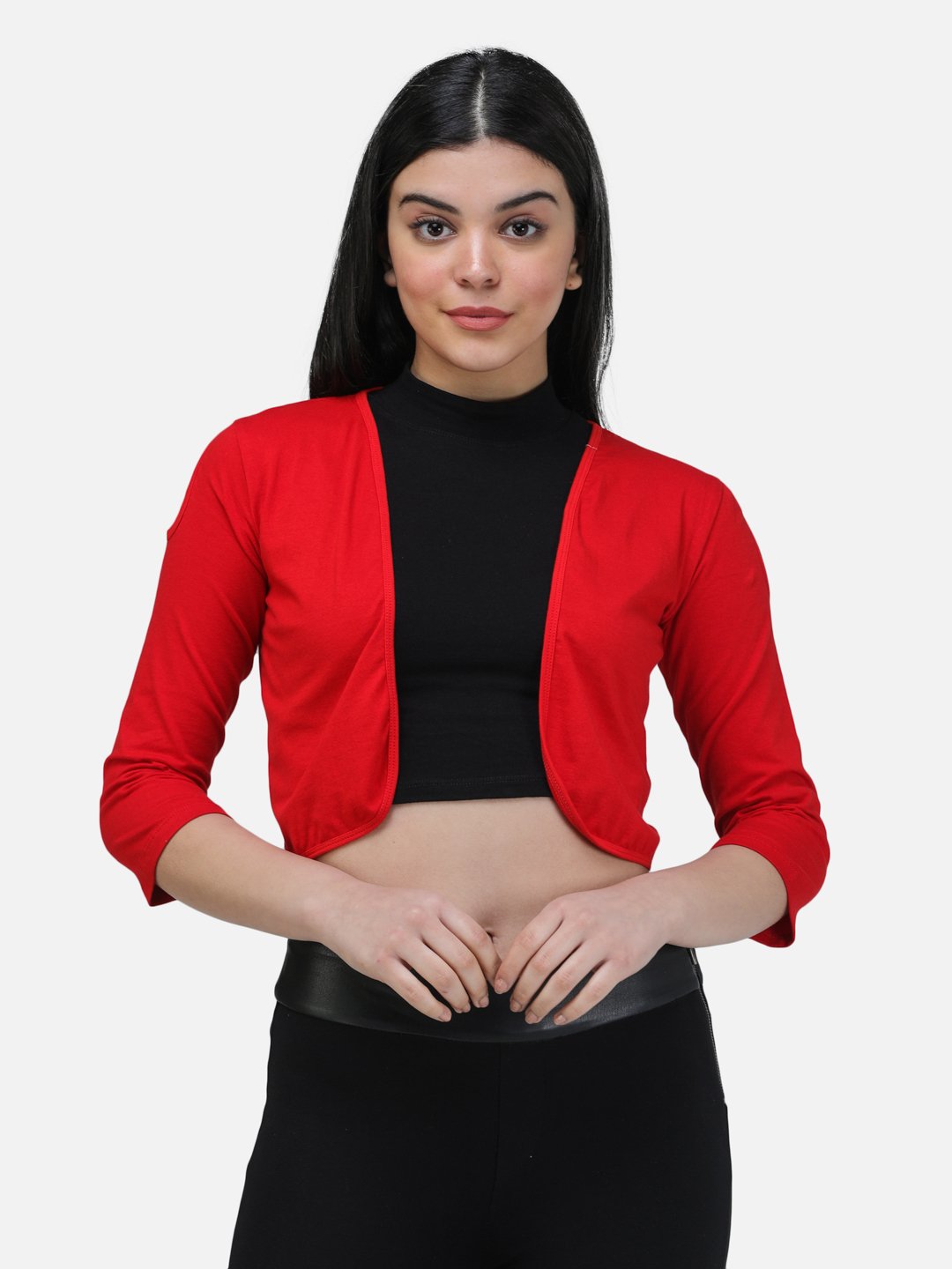 SCORPIUS RED COLD SHOULDER  SHRUG