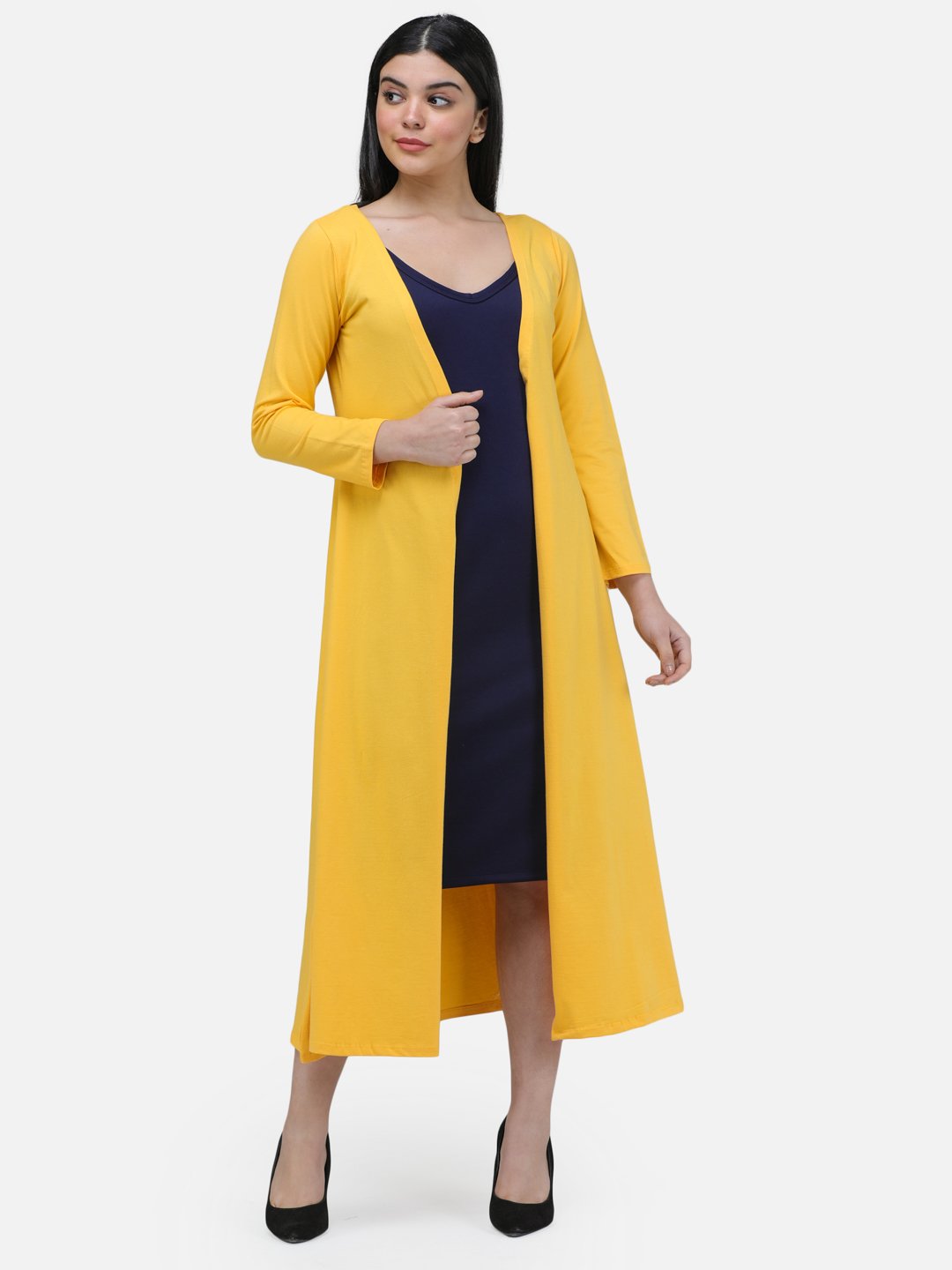 SCORPIUS YELLOW SOLID LONG SHRUG
