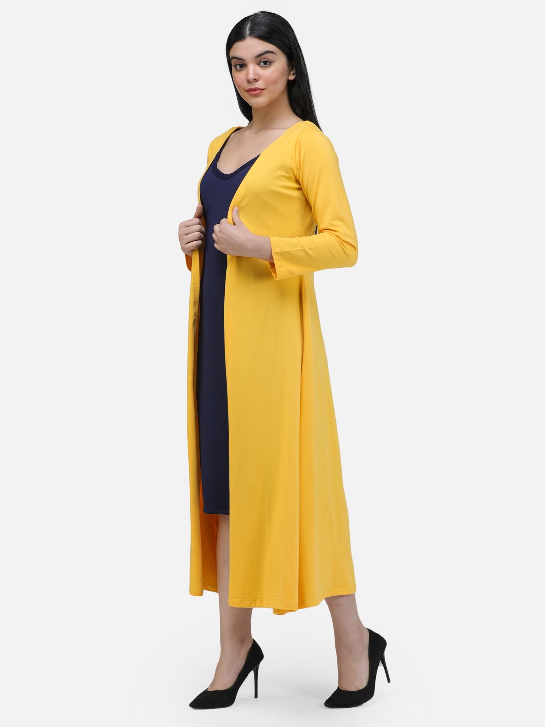 SCORPIUS YELLOW SOLID LONG SHRUG