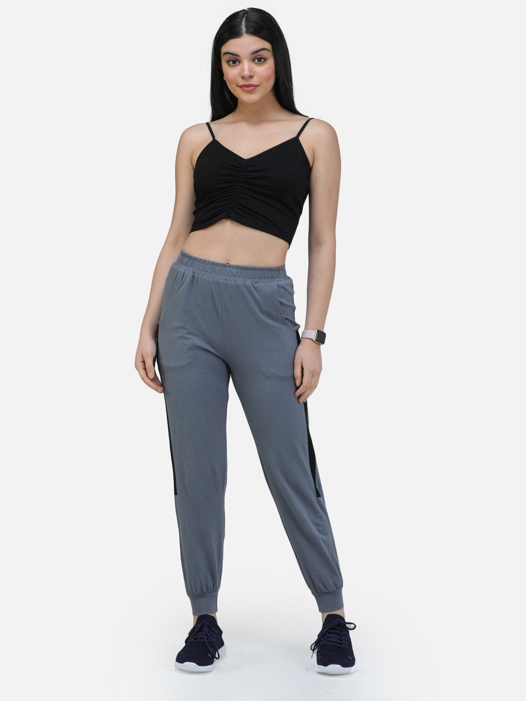 SCORPIUS GREY TRACKPANT WITH BLACK STRIPES