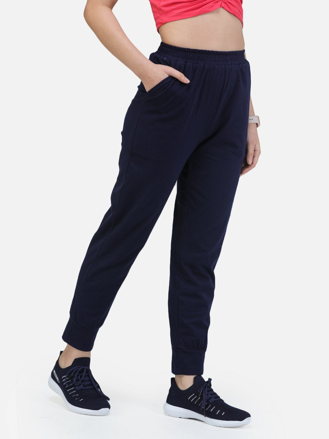 SCORPIUS SOLID NAVY BLUE TRACKPANT