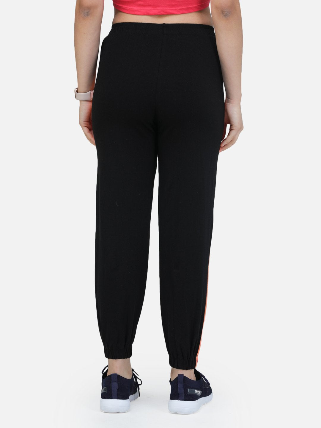SCORPIUS BLACK TRACK PANT WITH TWO COLORED STRIPES