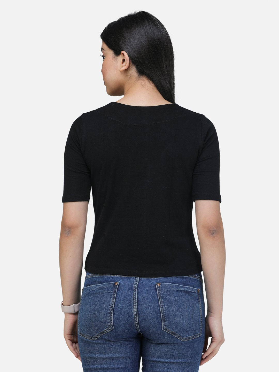 SCORPIUS BLACK STYLED NECK TOP