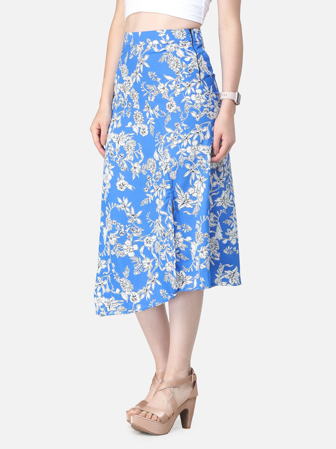 Blue Printed Skirt