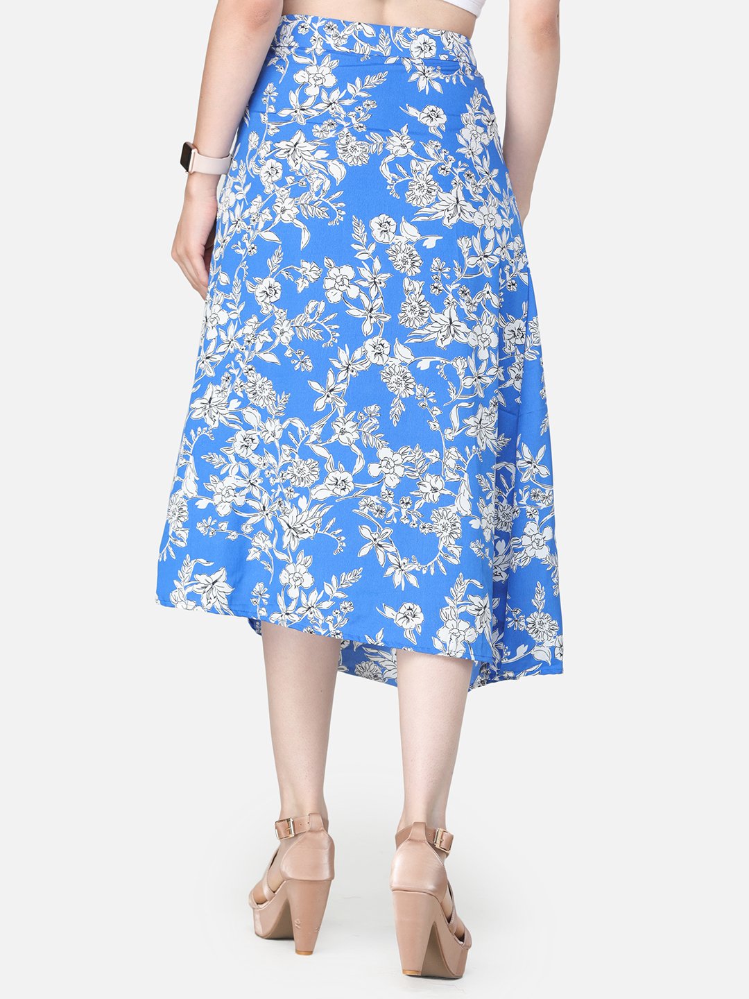 Blue Printed Skirt