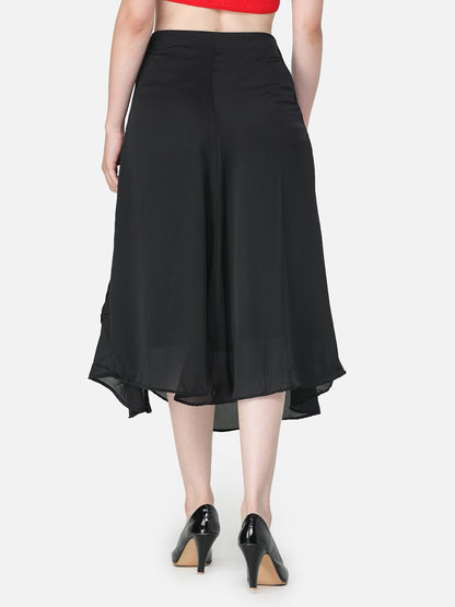 Solid Black Midi Skirt