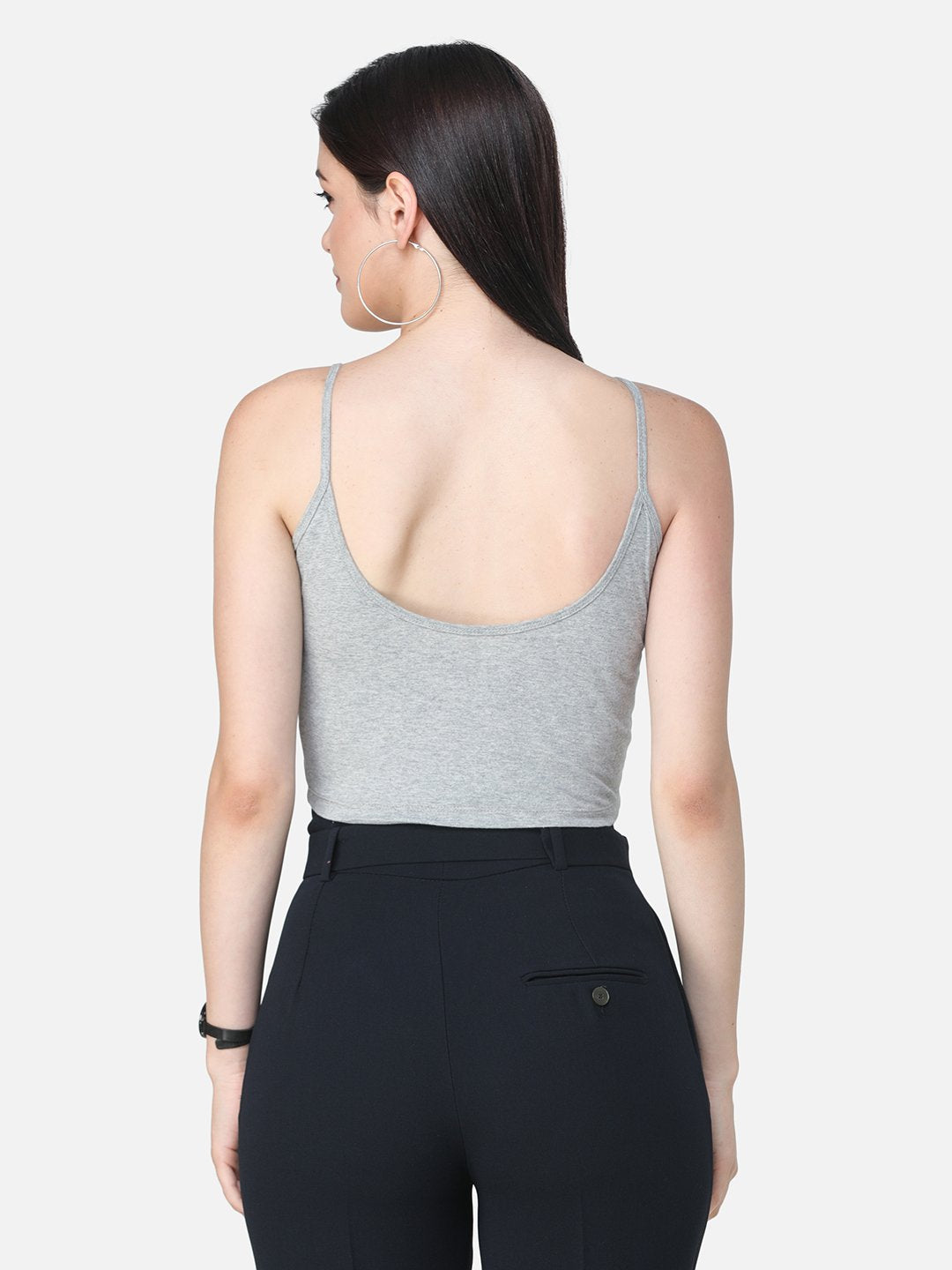 SCORPIUS SOLID GREY CROP TOP