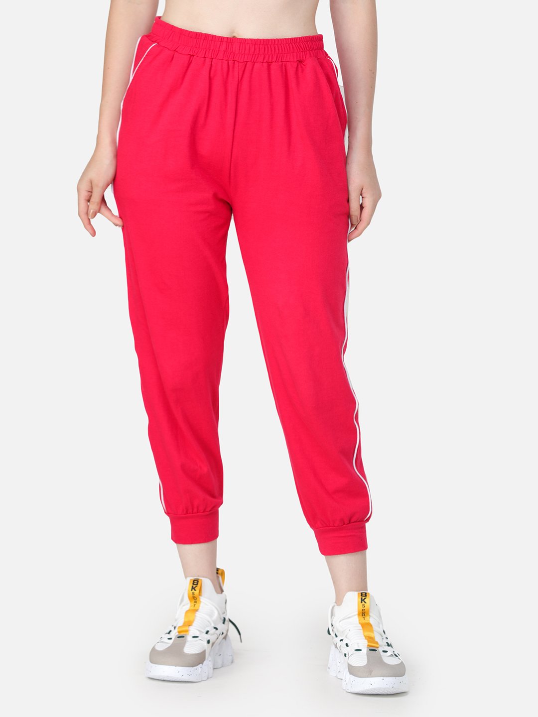 Magenta Striped Trackpants