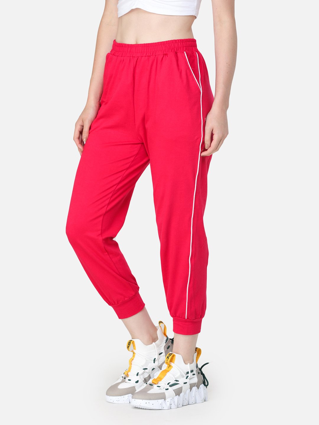 Magenta Striped Trackpants