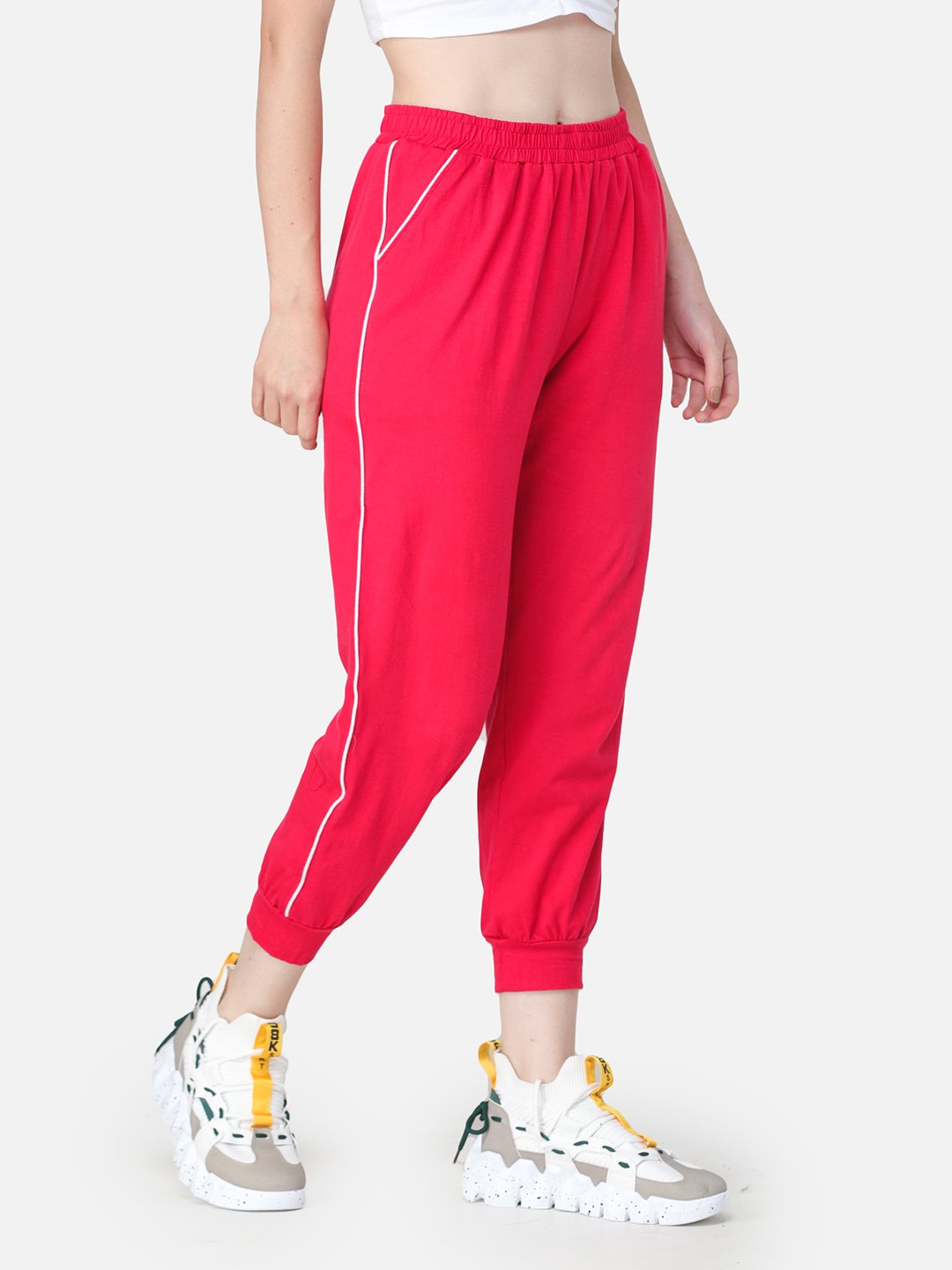 Magenta Striped Trackpants