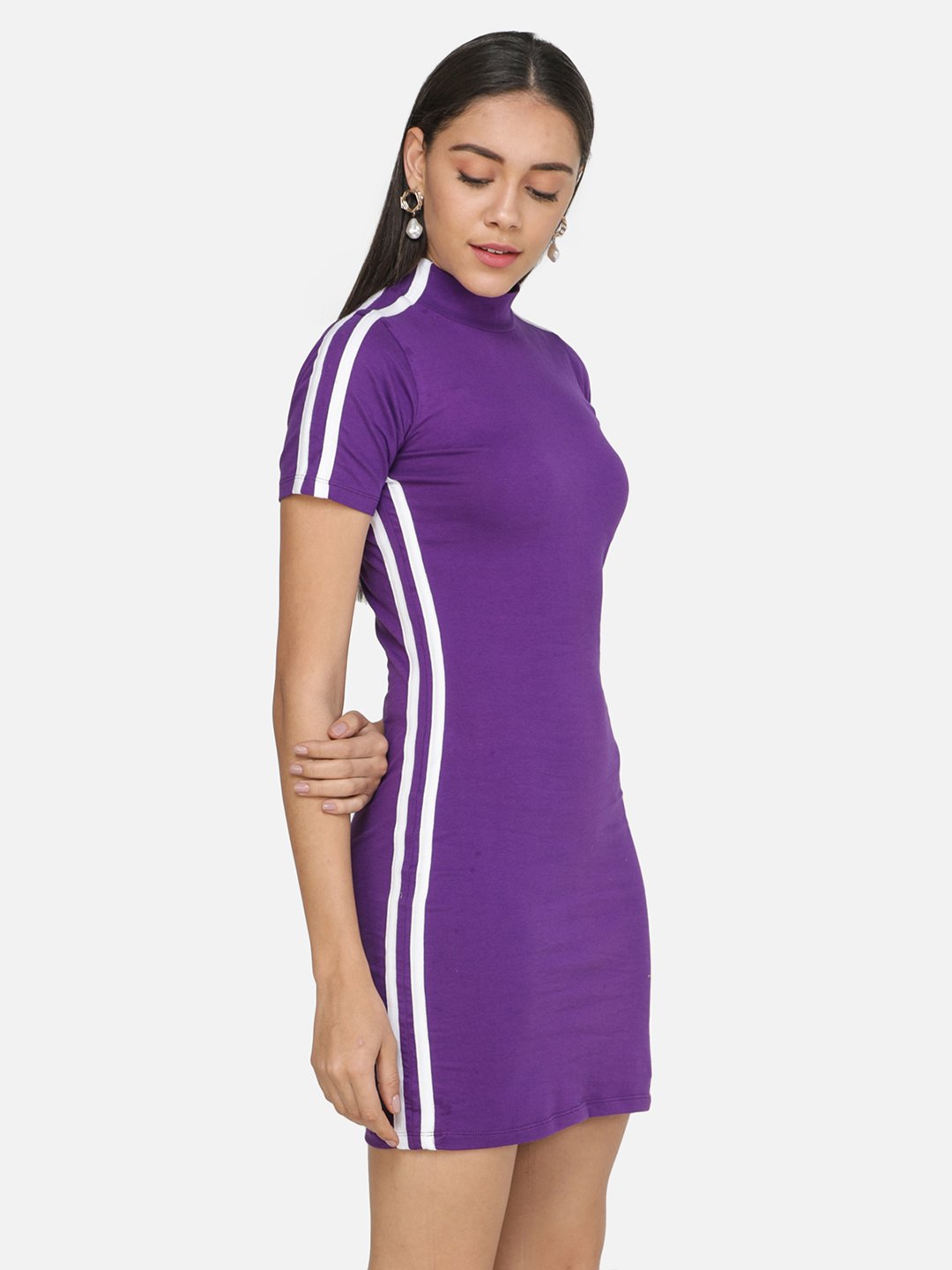 SCORPIUS Purple Printed Mini dress