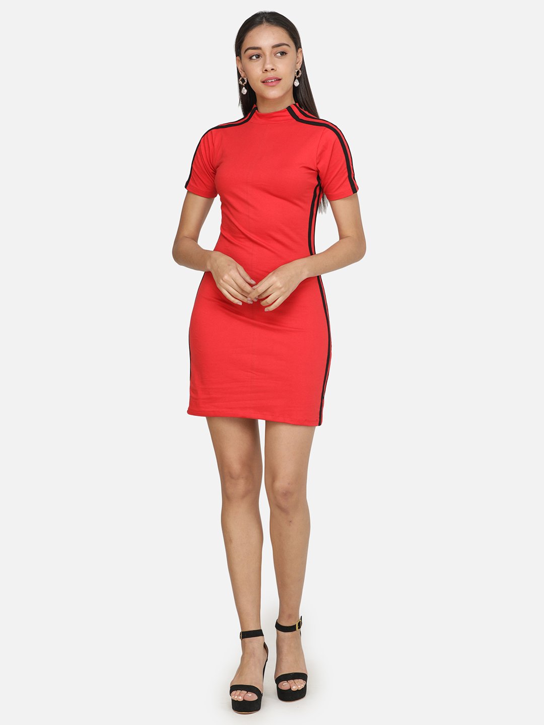 SCORPIUS Red Striped Mini dress