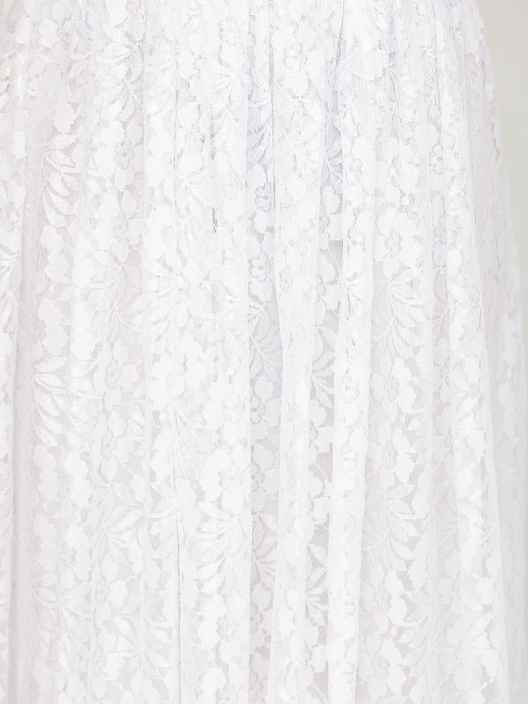 White Lace Maxi Flared Skirt