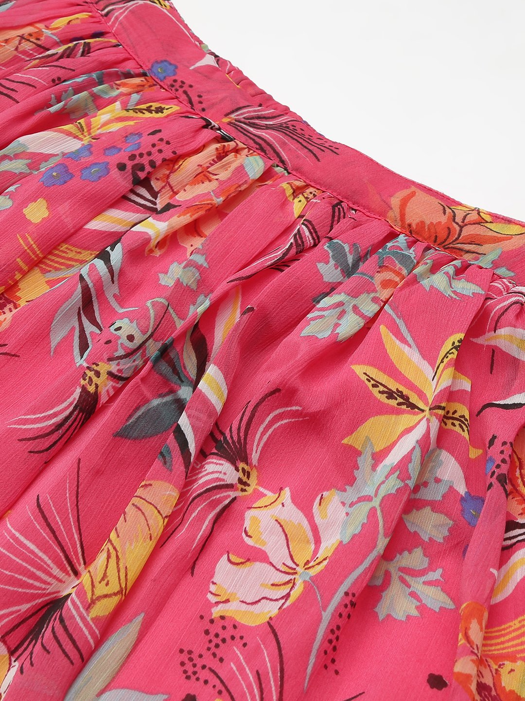 SCORPIUS Pink floral Long skirt