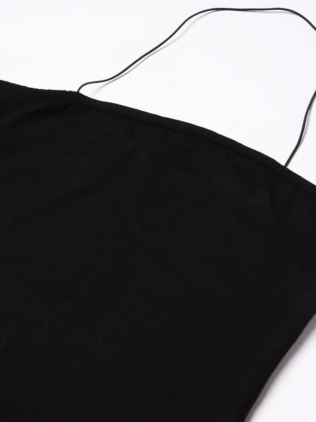 Black Solid String Top