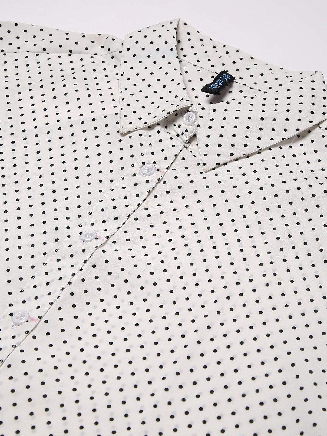 White Polka Print Shirt