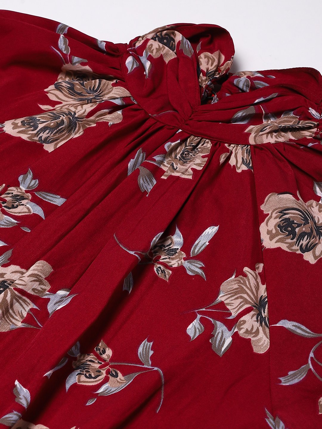 Floral Maroon Dress